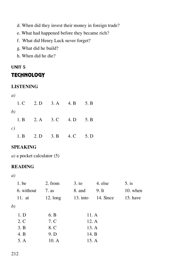 Answer Keys