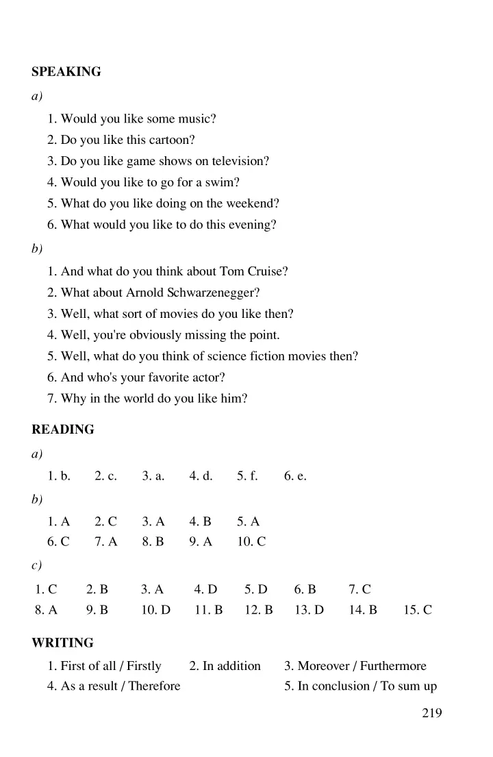 Answer Keys