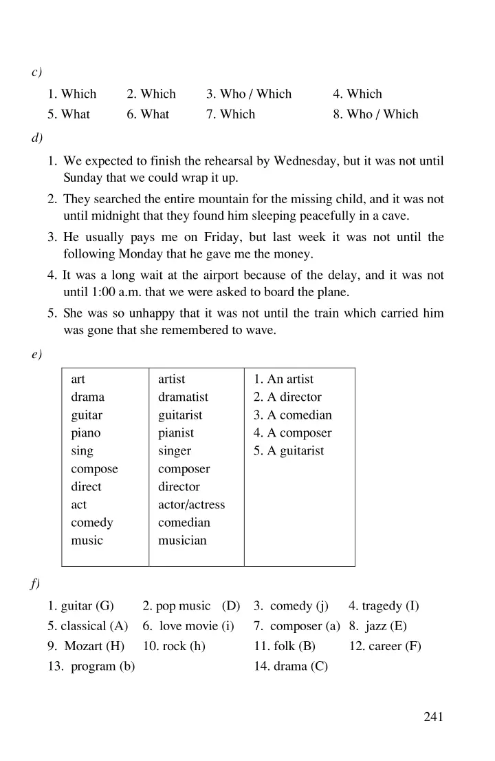 Answer Keys