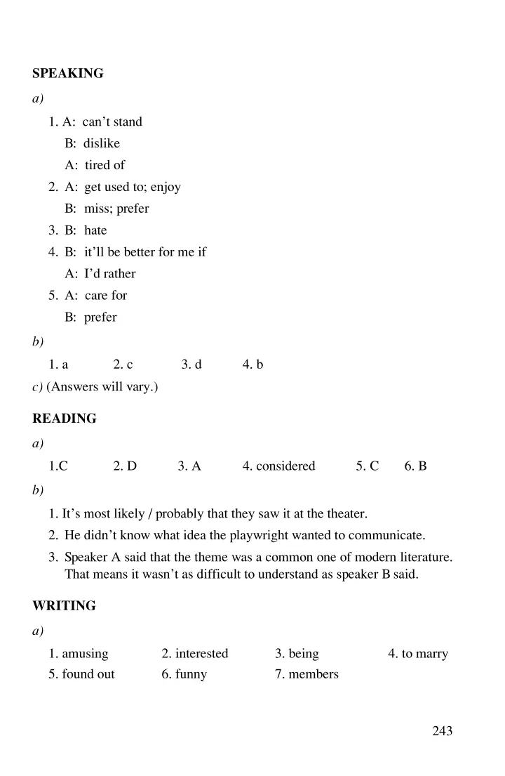 Answer Keys