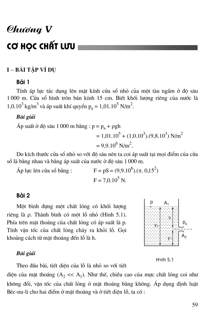 Chương 5: Cơ học chất lưu