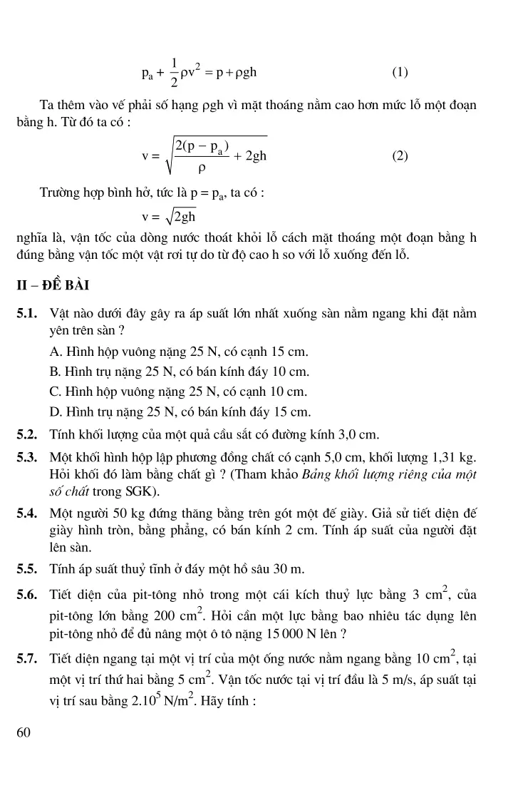 Chương 5: Cơ học chất lưu