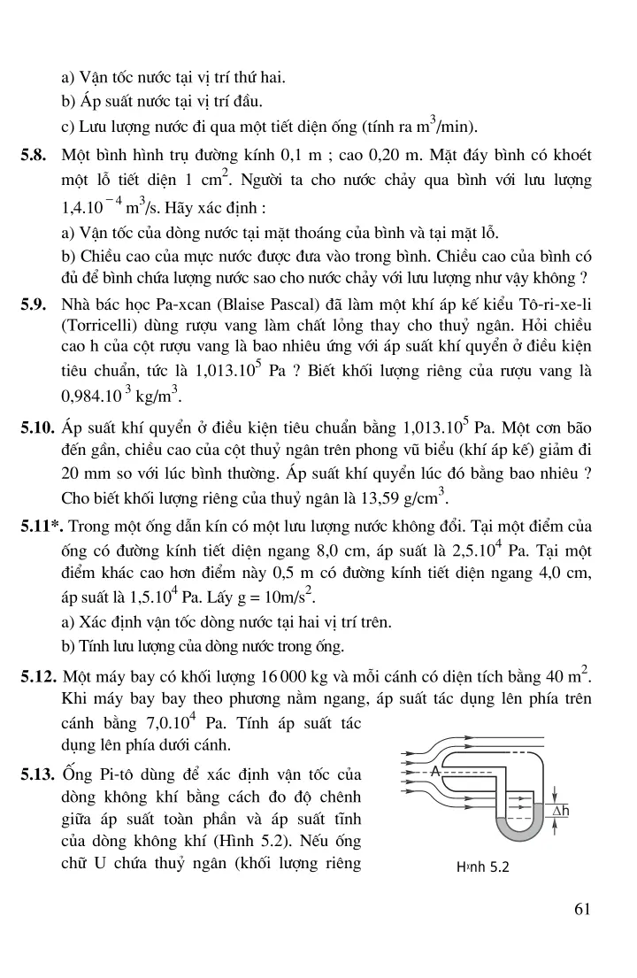 Chương 5: Cơ học chất lưu