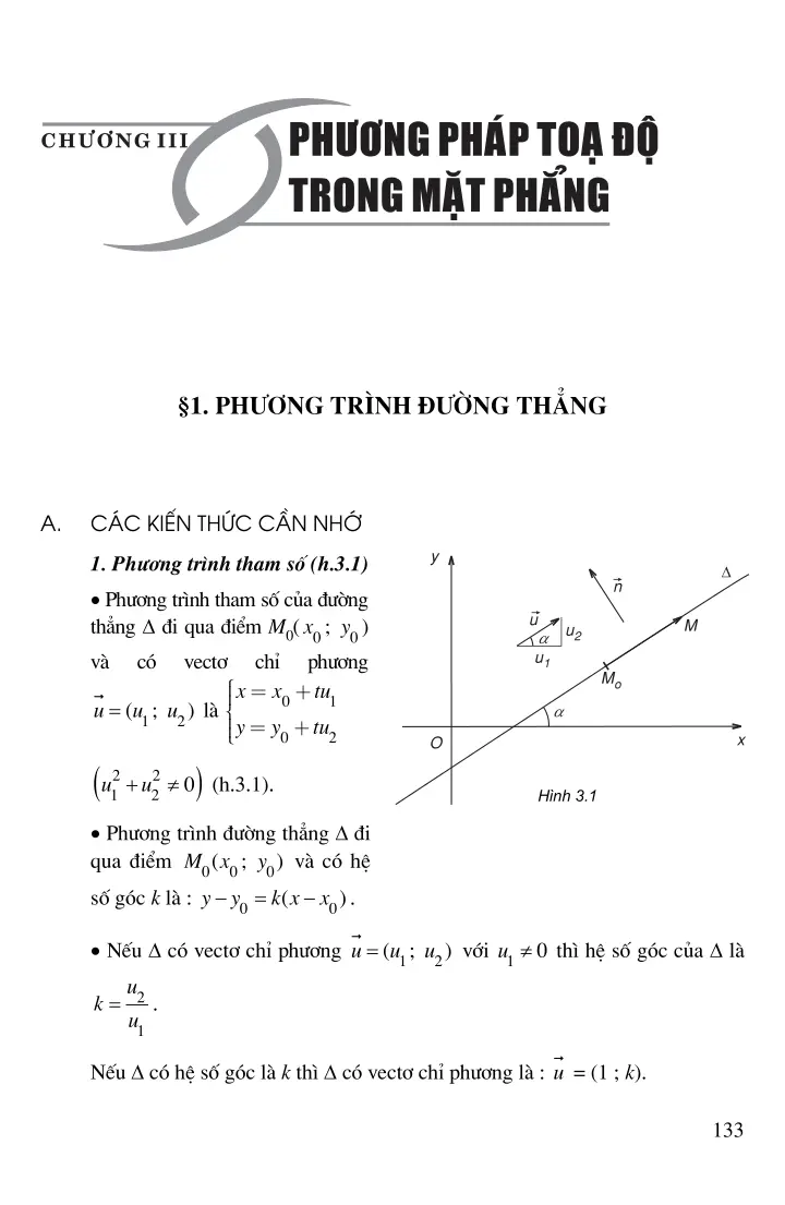 Bài 1: Phương trình đường thẳng
