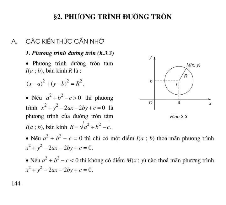 Bài 2: Phương trình đường tròn