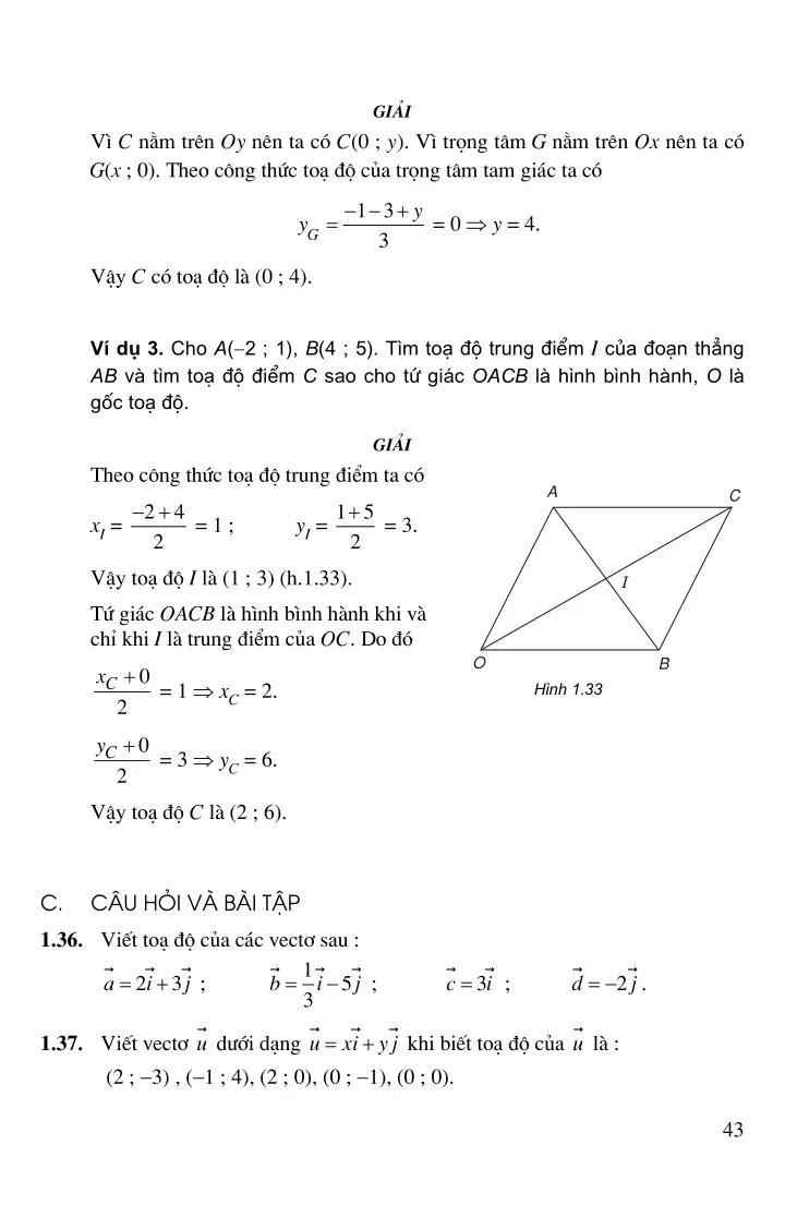 Bài 4: Hệ trục tọa độ