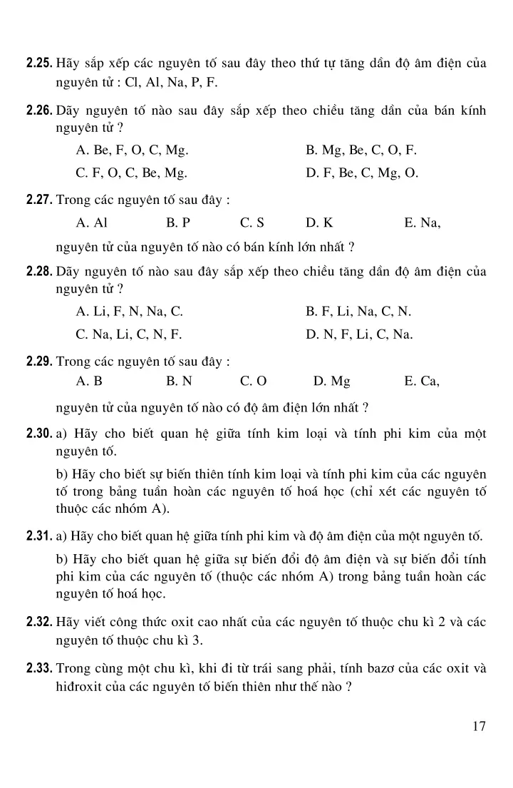 Bài 9: Sự biến đổi tuần hoàn tính chất của các nguyên tố hóa học. Định luật tuần hoàn