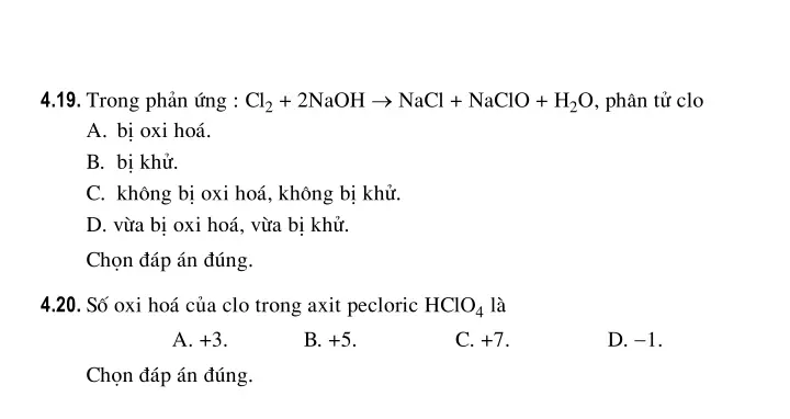 Bài 18: Phân loại phản ứng trong hóa học vô cơ