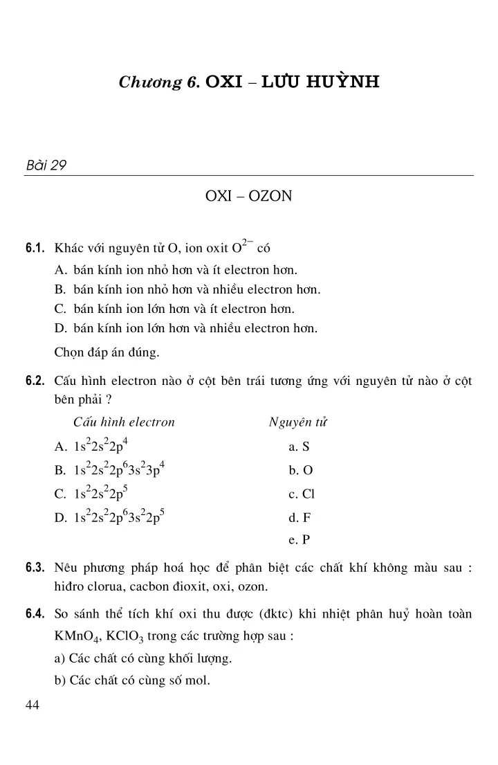 Bài 29: Oxi - Ozon