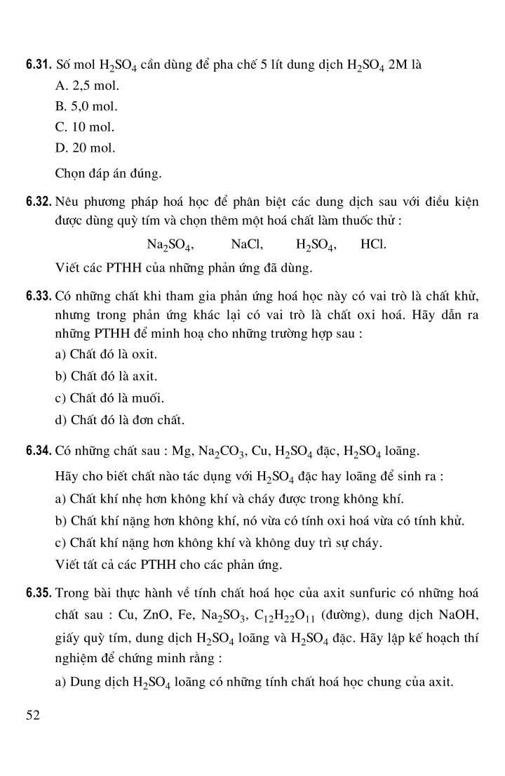 Bài 33: Axit sunfuric - Muối sunfat