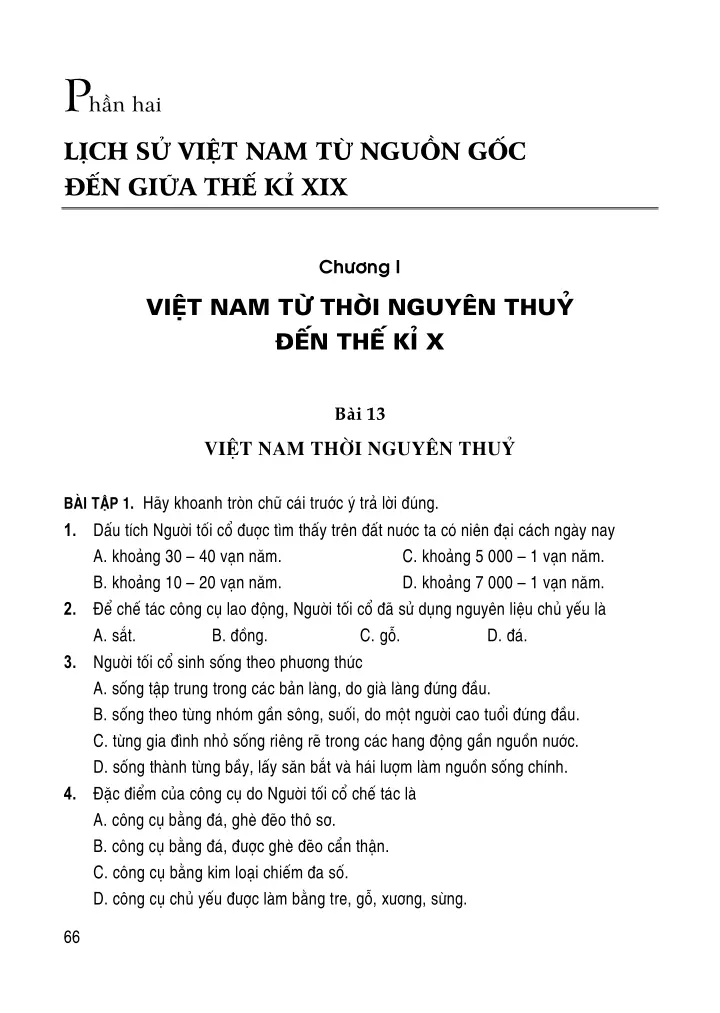 Bài 13: Việt Nam thời kì nguyên thủy