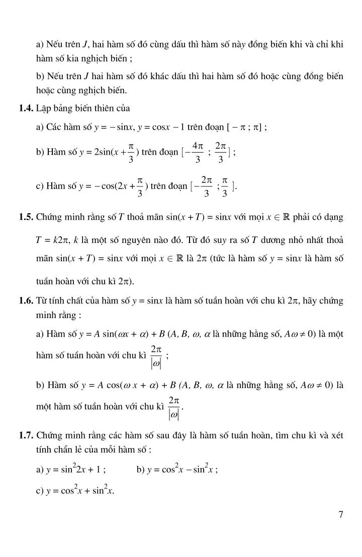 Bài 1: Các hàm số lượng giác