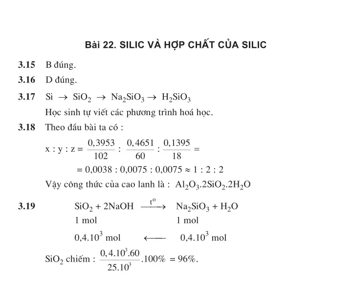 Bài 22: Silic và hợp chất của silic