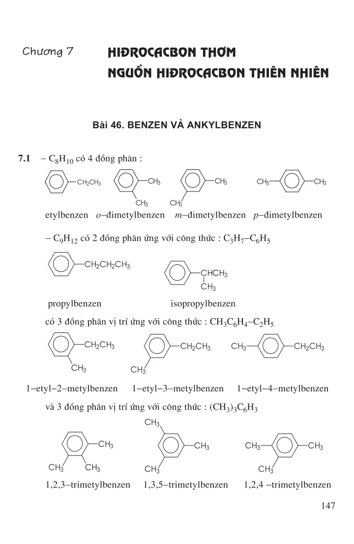 Bài 46: Benzen và ankylbenzen