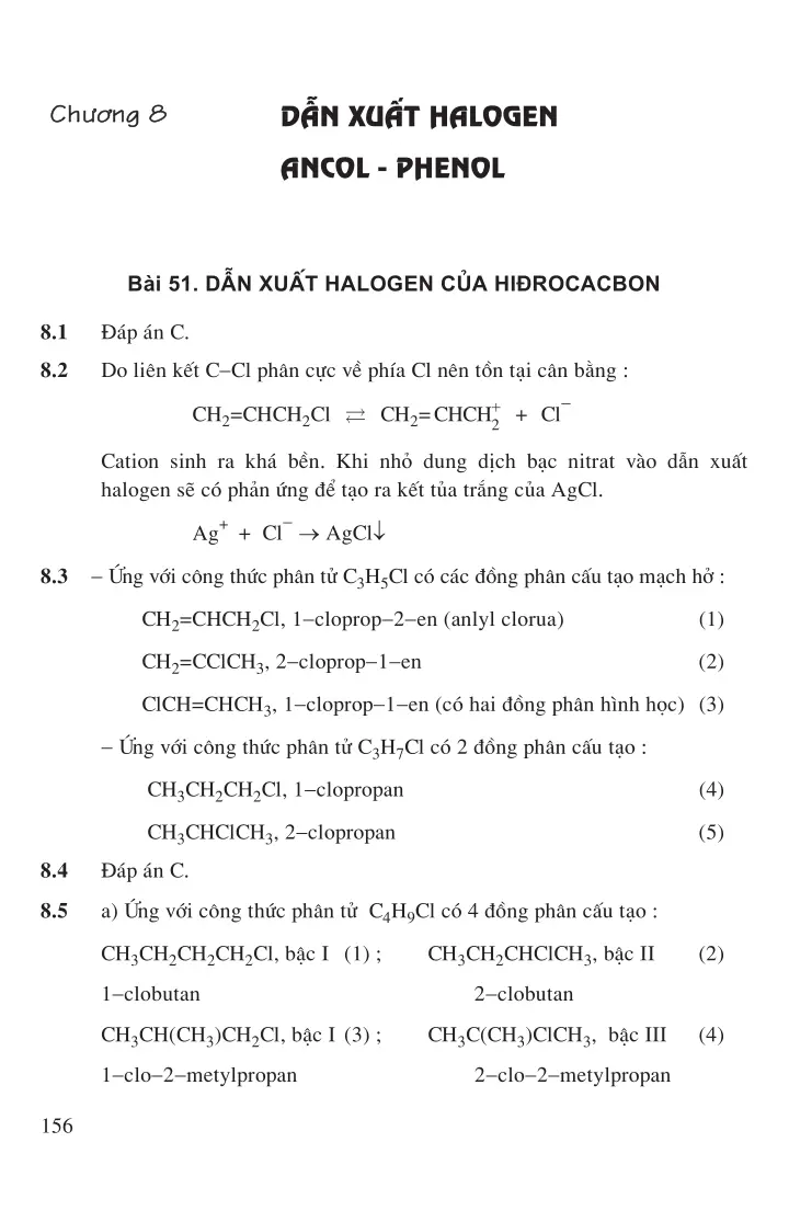 Bài 51: Dẫn xuất halogen của hiđrocacbon