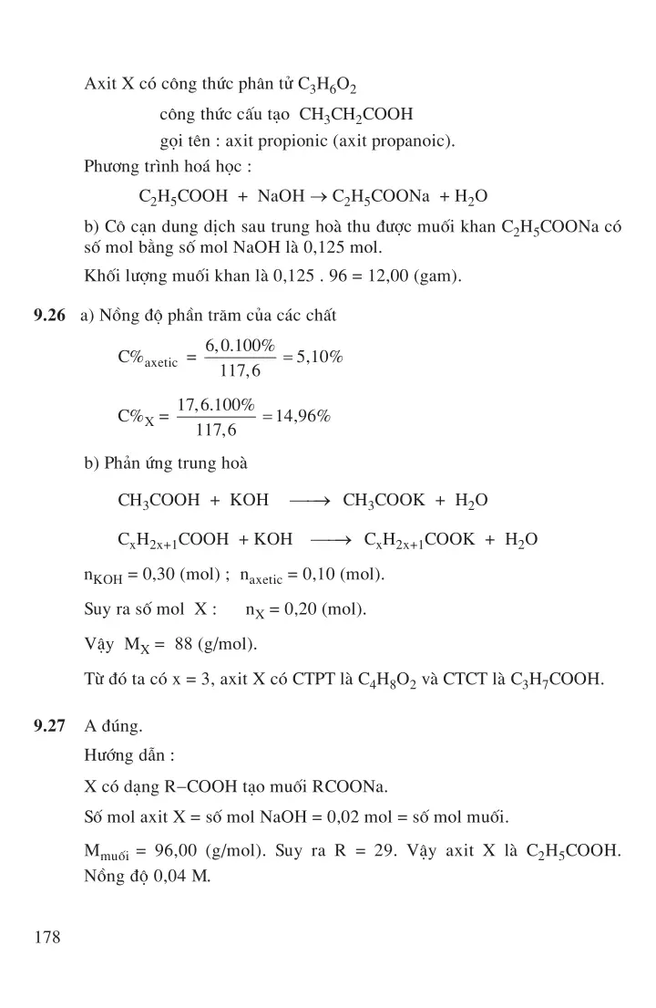 Bài 61: Axit cacboxylic - Tính chất hóa học, điều chế và ứng dụng