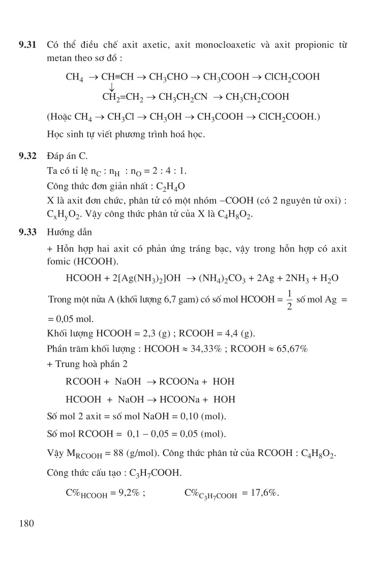 Bài 61: Axit cacboxylic - Tính chất hóa học, điều chế và ứng dụng
