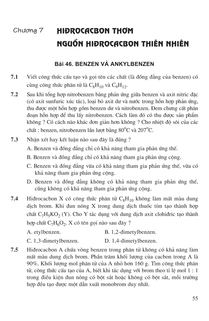 Bài 46: Benzen và ankylbenzen