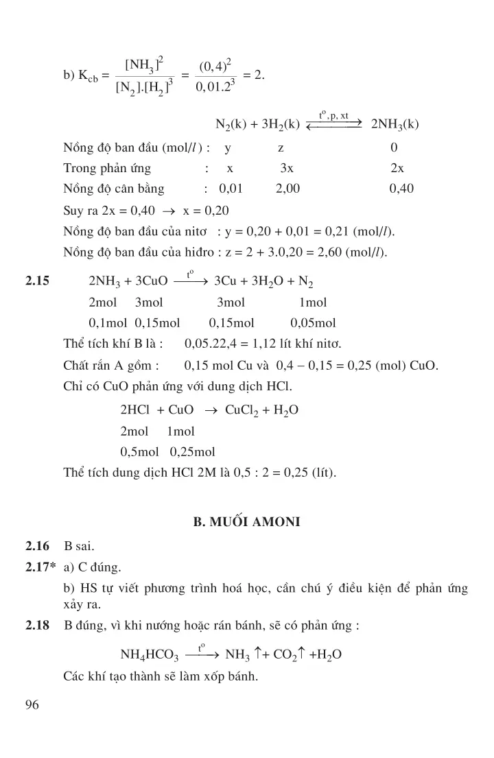 Bài 11: Amoniac và muối amoni