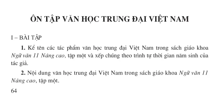 Ôn tập văn học trung đại Việt Nam