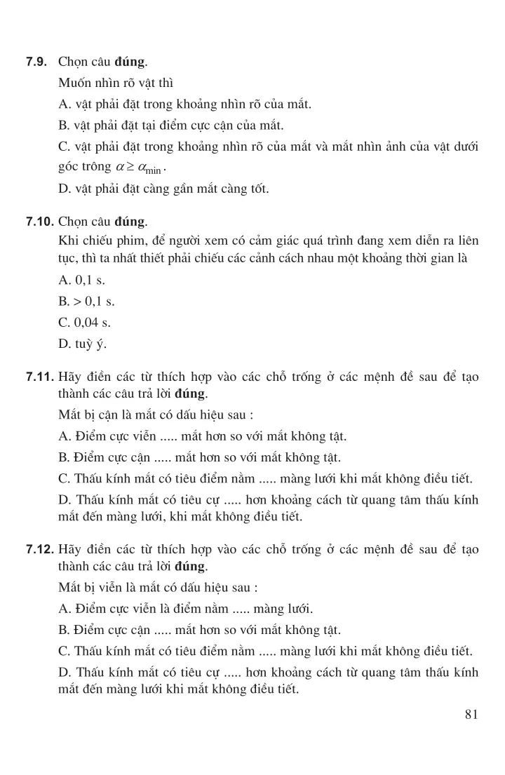 Chương 7: Mắt. Các dụng cụ quang