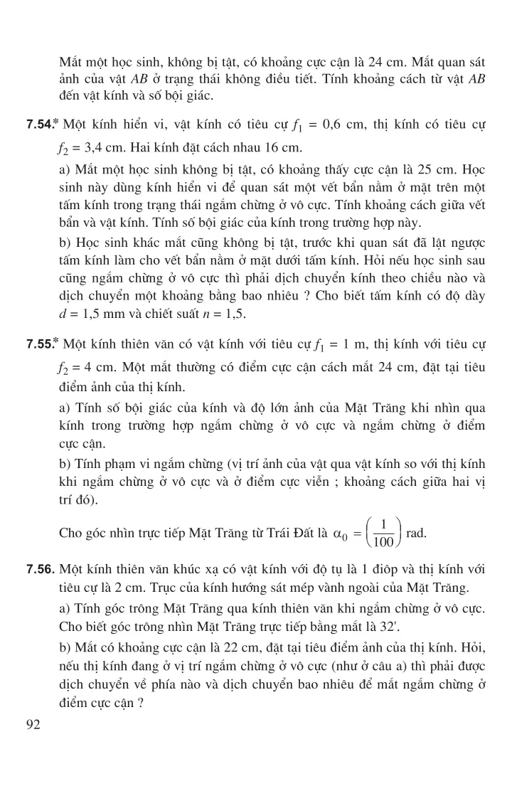 Chương 7: Mắt. Các dụng cụ quang