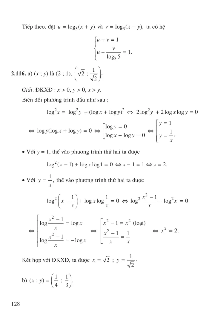 Bài 8: Hệ phương trình mũ và lôgarit