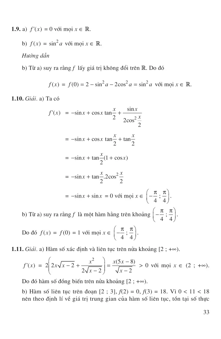 Bài 1: Tính đơn điệu của hàm số