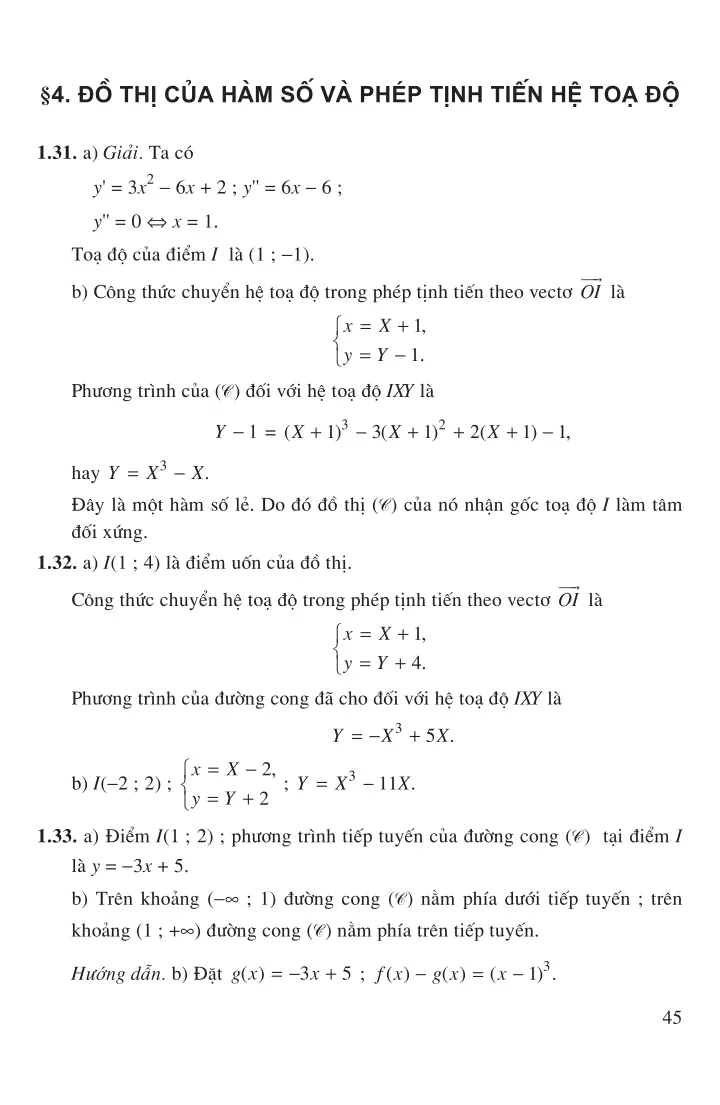 Bài 4: Đồ thị của hàm số và phép tịnh tiến hệ tọa độ