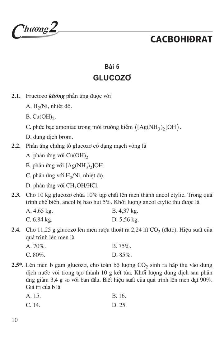 Bài 5: Glucozơ