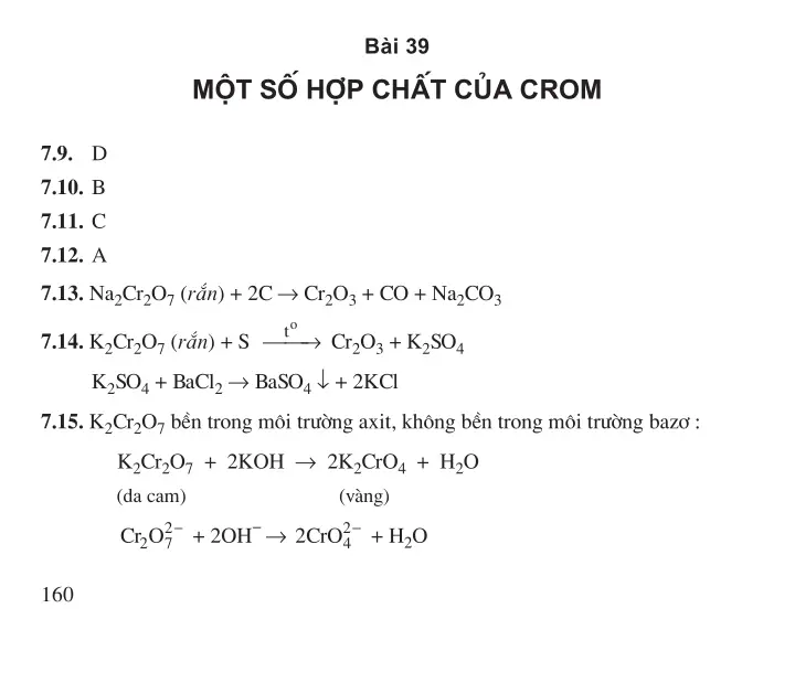 Bài 39: Một số hợp chất của crom