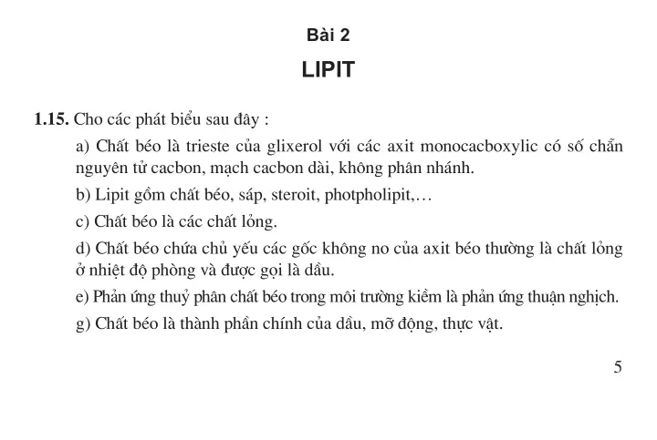 Bài 2: Lipit