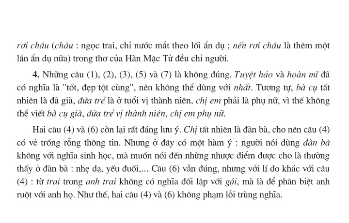 Ôn tập về Tiếng Việt (Học kì I)