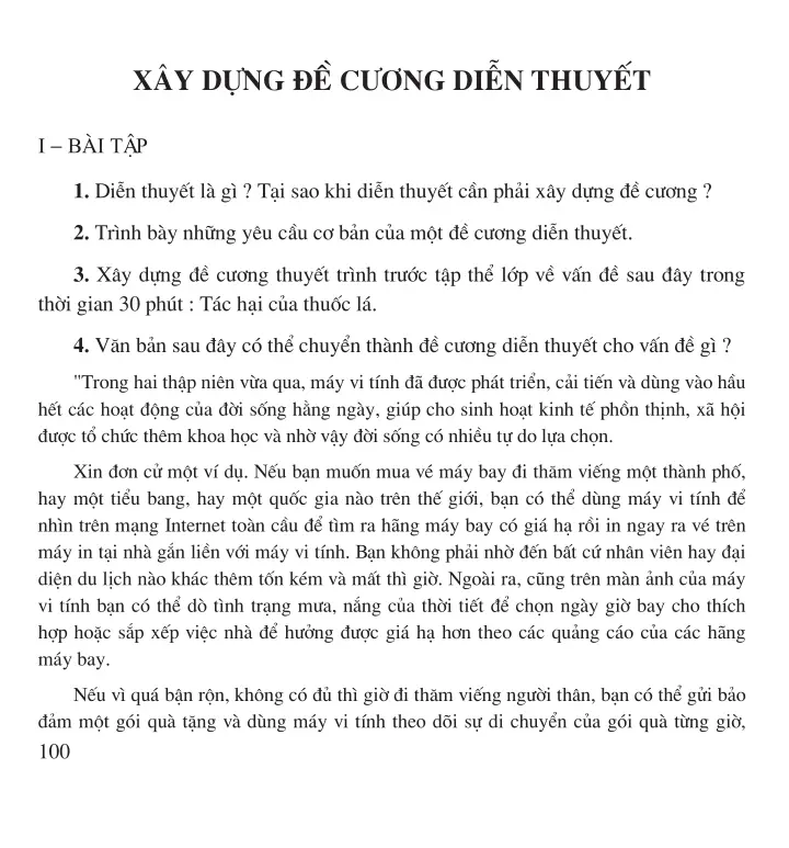 Xây dựng đề cương diễn thuyết