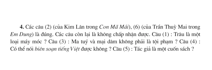 Ôn tập về Tiếng Việt (Học kì II)