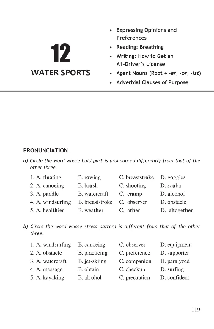 Unit 12 Water Sports