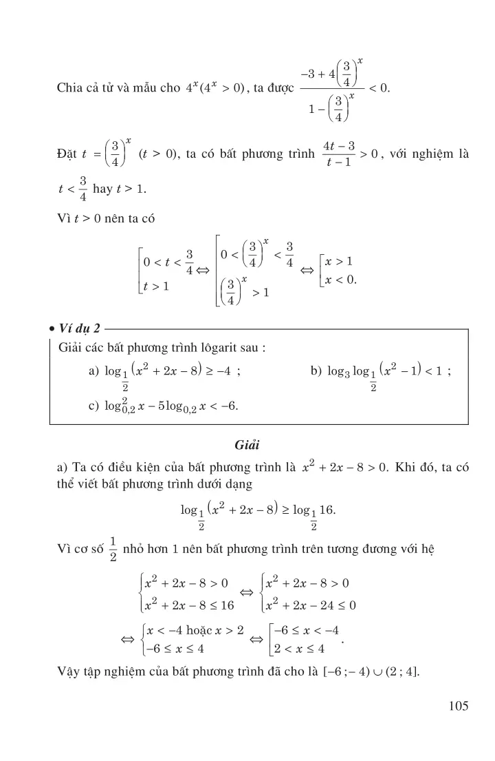 Bài 6: Bất phương trình mũ và bất phương trình lôgarit