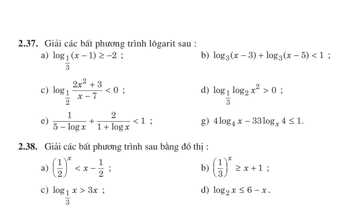 Bài 6: Bất phương trình mũ và bất phương trình lôgarit