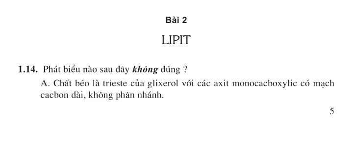 Bài 2: Lipit