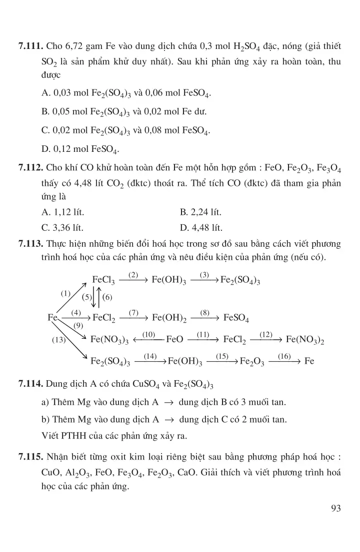 Bài 37: Luyện tập: Tính chất hóa học của sắt và hợp chất của sắt