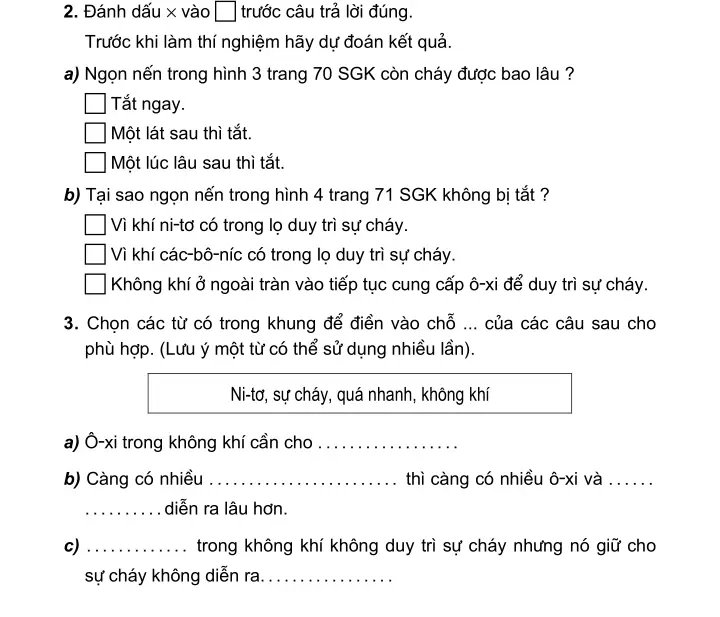 Bài 35: Không khí cần cho sự cháy