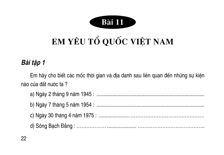 Bài 11: Em yêu Tổ quốc Việt Nam