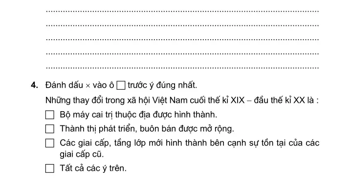 Bài 4: Xã hội Việt Nam cuối thế kỉ XIX – đầu thế kỉ XX