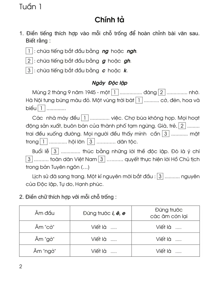 Vở bài tập Tiếng Việt lớp 5 tập 1 trang 2
