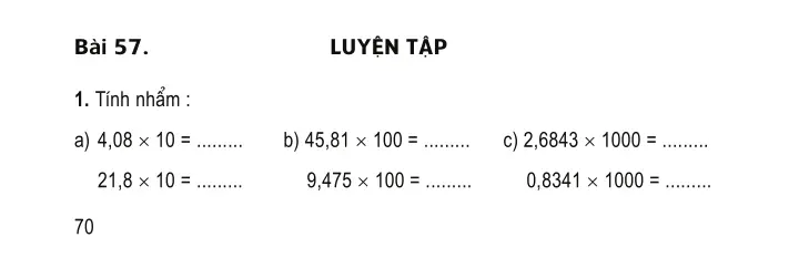 Bài 57: Luyện tập