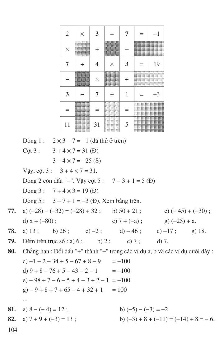 Bài 7: Phép trừ hai số nguyên