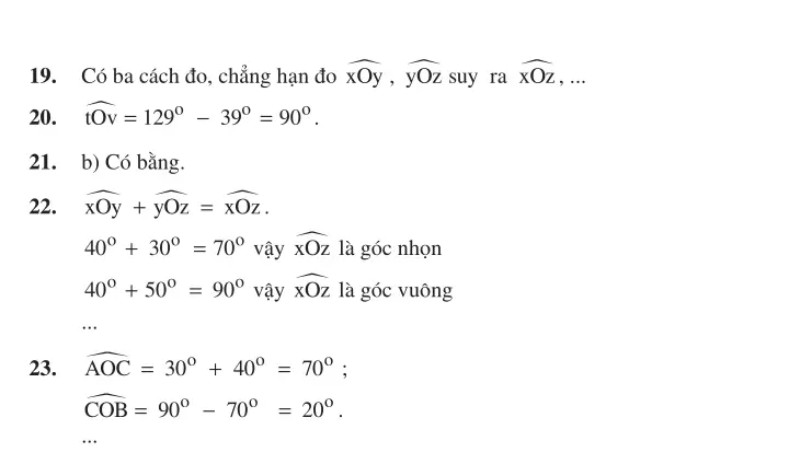 Bài 4: Khi nào thì xOy + yOz = xOz