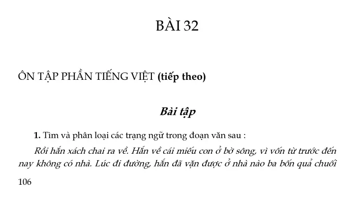 Ôn tập phần Tiếng Việt kì 2