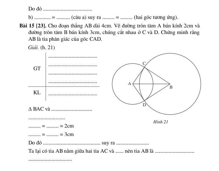Bài 3: Trường hợp bằng nhau thứ nhất của tam giác: cạnh – cạnh – cạnh (c.c.c)