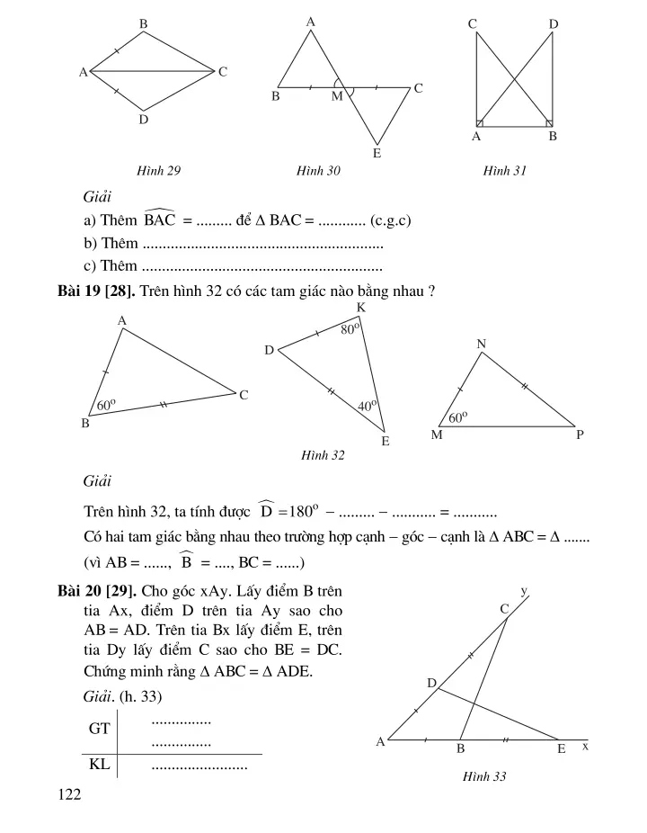 Bài 4: Trường hợp bằng nhau thứ hai của tam giác: cạnh – góc – cạnh (c.g.c)